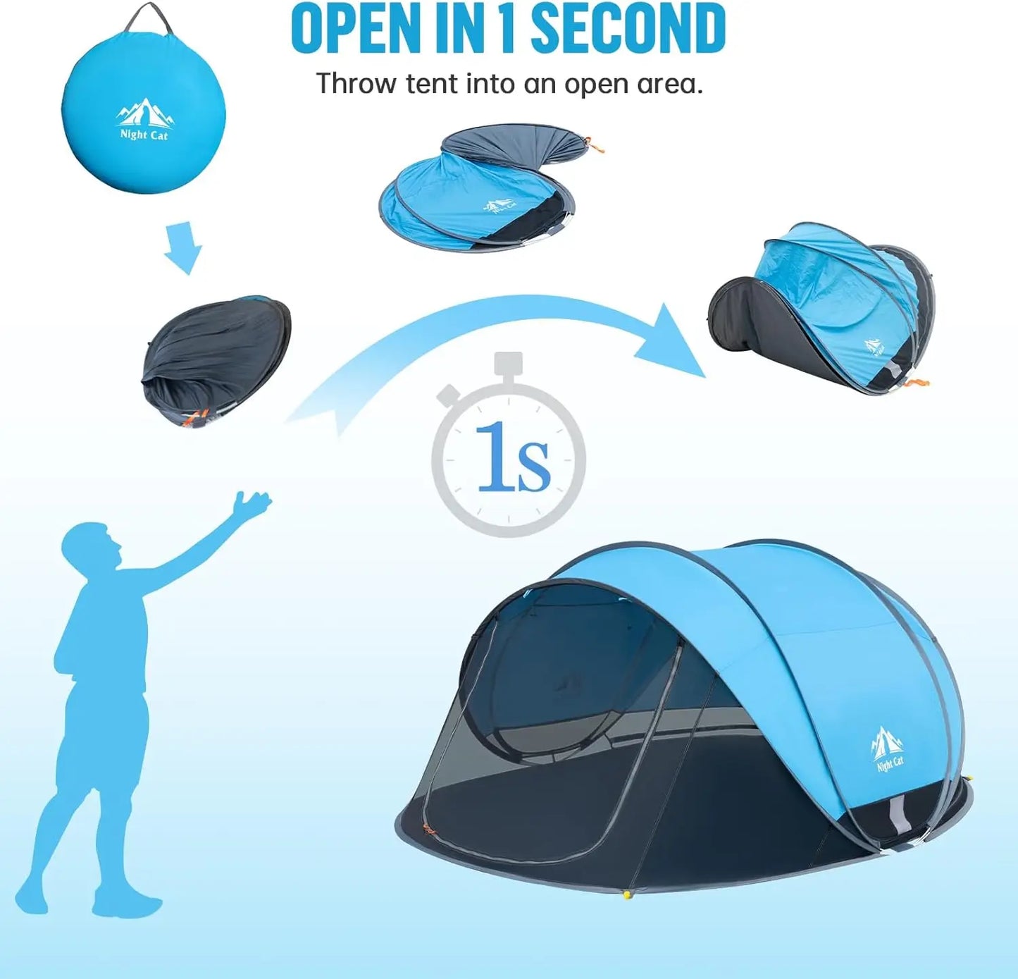 Large Pop-Up Beach Sun Shade Shelter — Fits 2-4 People, Instant Setup