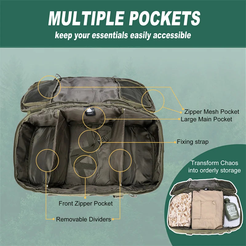 45L Tactical, Waterproof, Molle Military Assault Pack