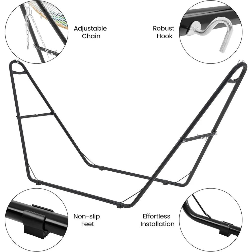 Padded Hammock with Stand & Removable Pillow