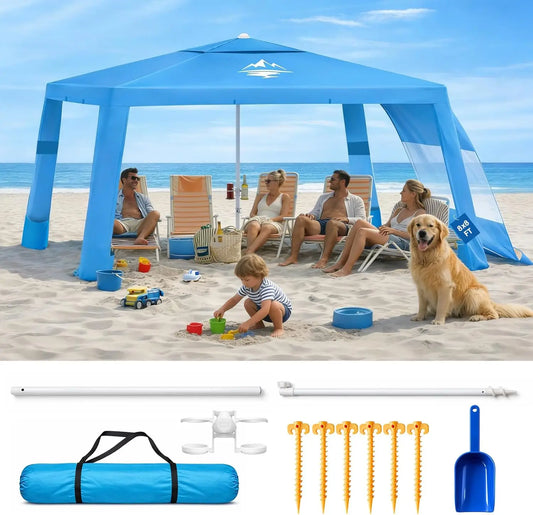UPF50+ Instant Sun Shade Shelter — 8x8 FT Beach Canopy Tent