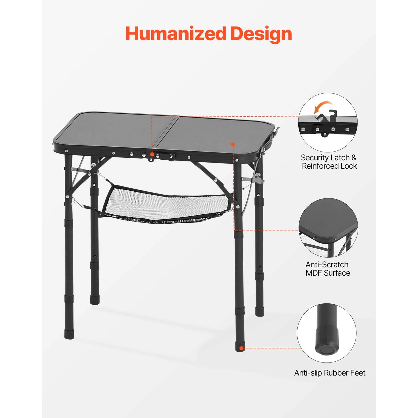 Folding ,Adjustable Height Camping Table