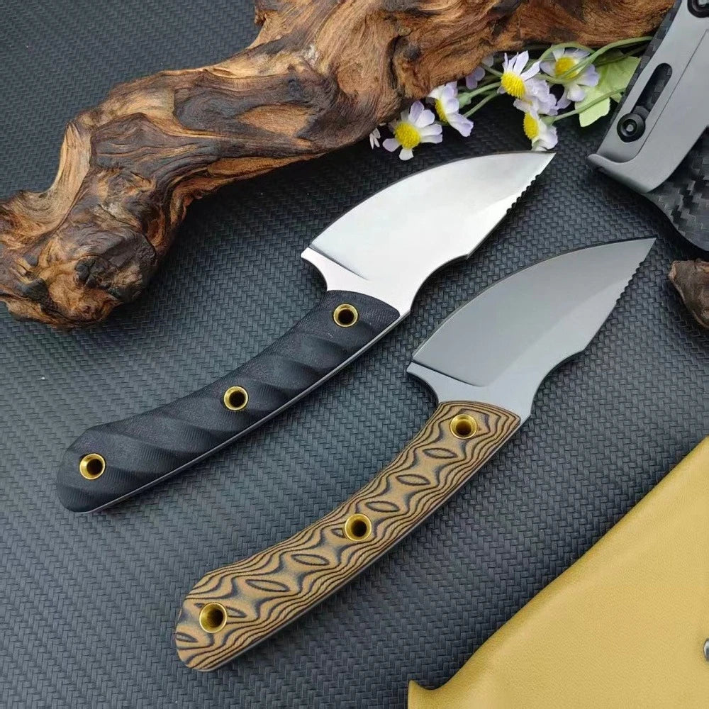 Durable G10 Utility Handle Fixed Blade Knife with Sheath