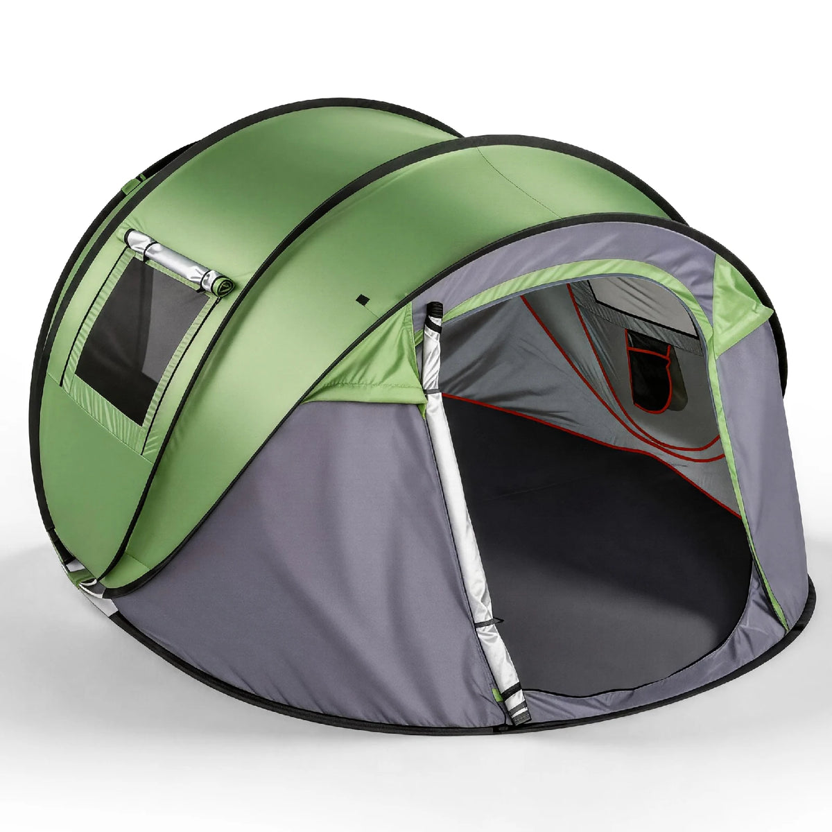4-Person Pop-Up Camping Tent — Instant Auto Setup, Front Awning, 2000–3000mm Waterproof