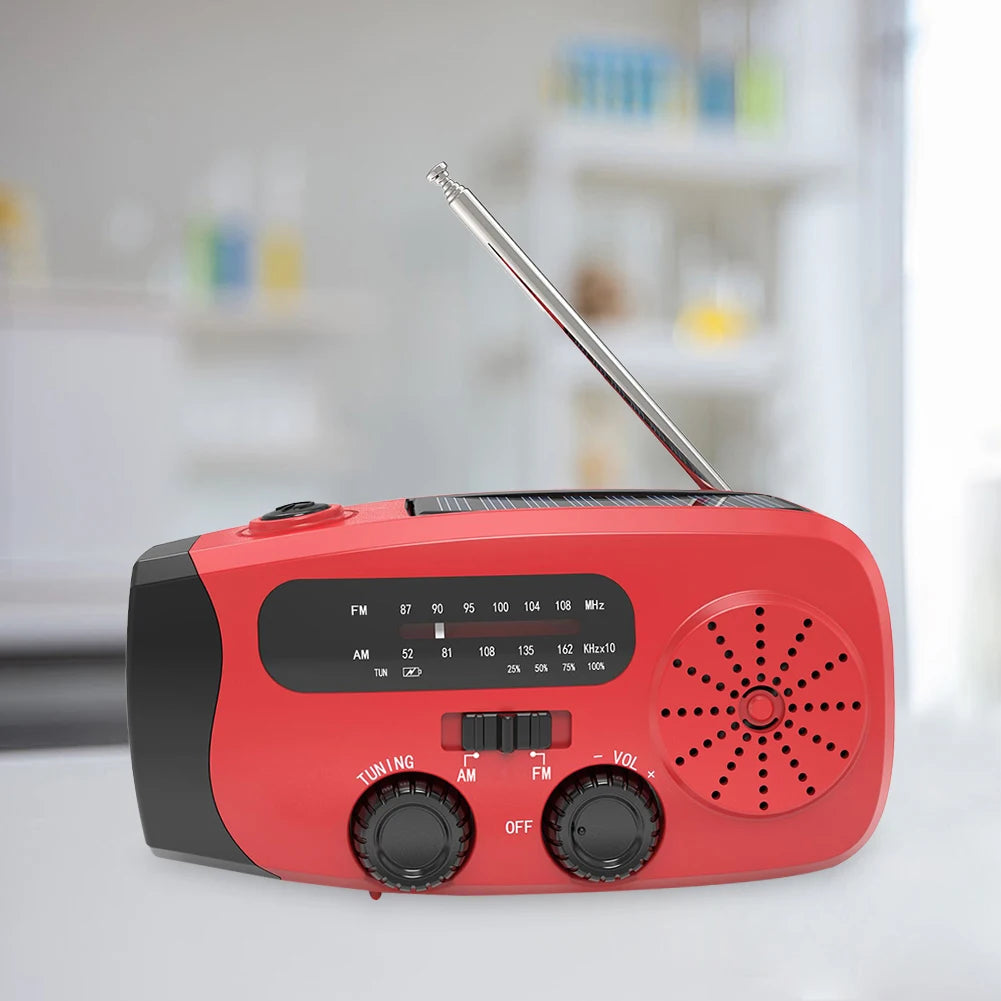 Solar & Hand Crank Emergency Radio with LED Lights