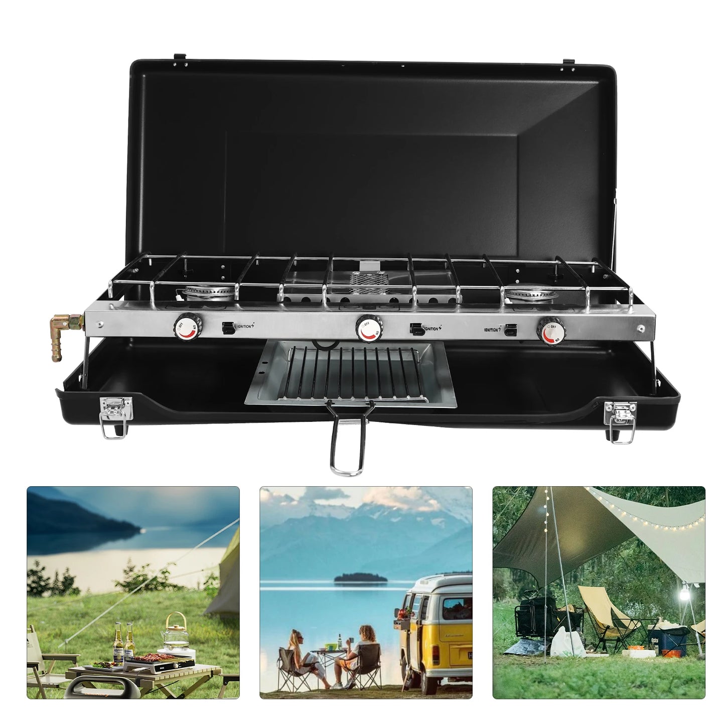 4.5kW Portable Gas Camping Stove – High-Output Burner for Camp Cooking & BBQ