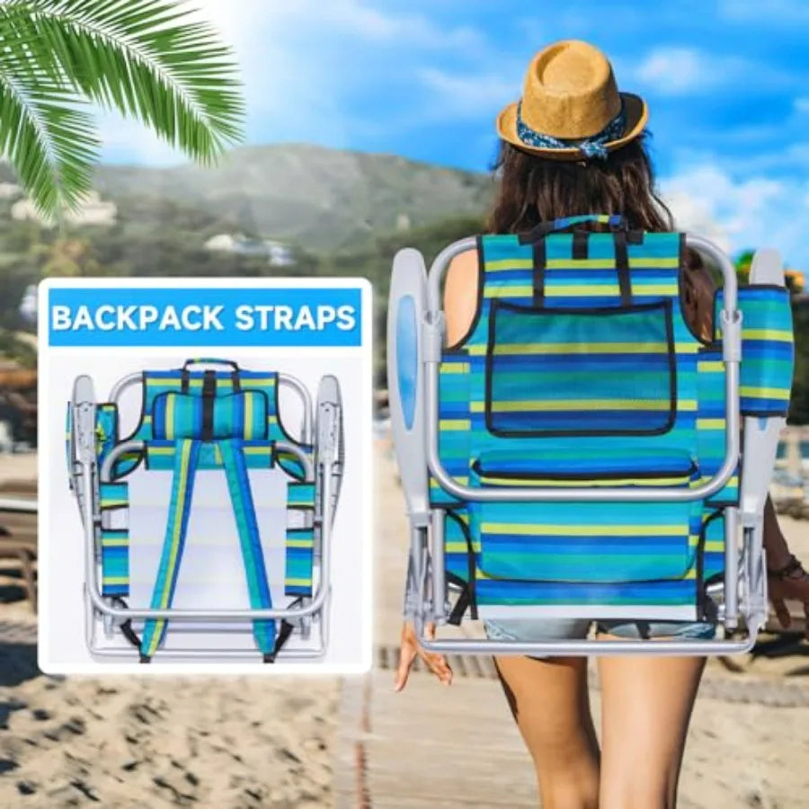 Ocean Striped Portable Beach Chair