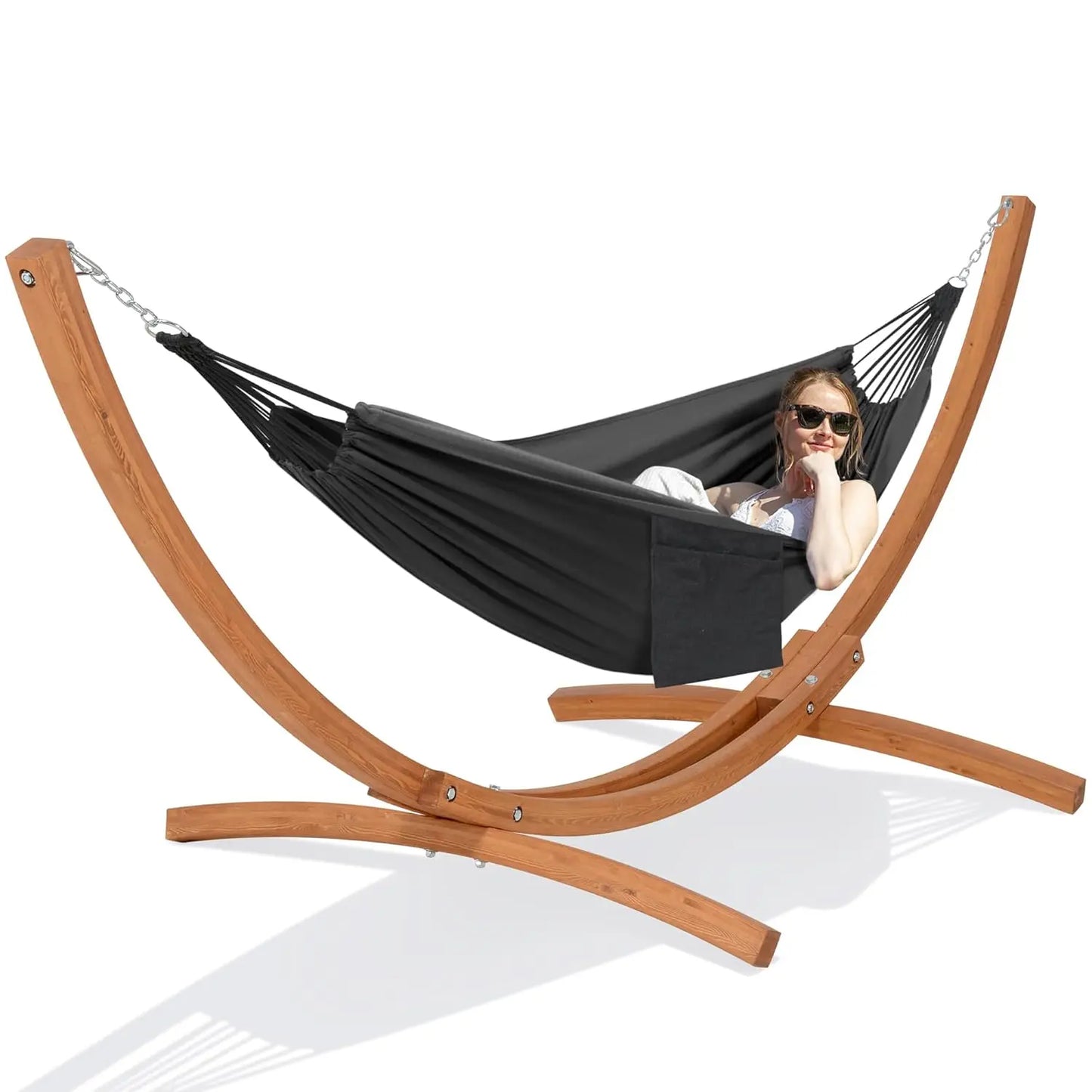 10 FT Wooden Stand Hammock, 475lbs Capacity
