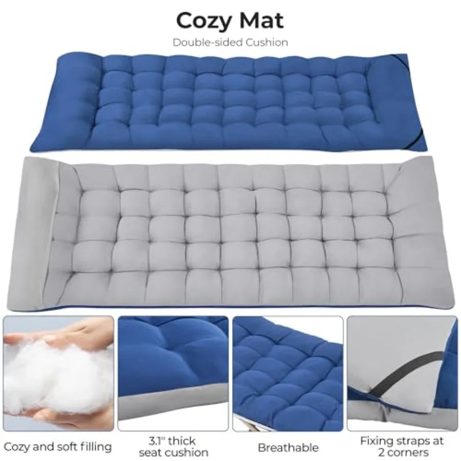 Folding Camping Cot w/Mat and and Carry Bag