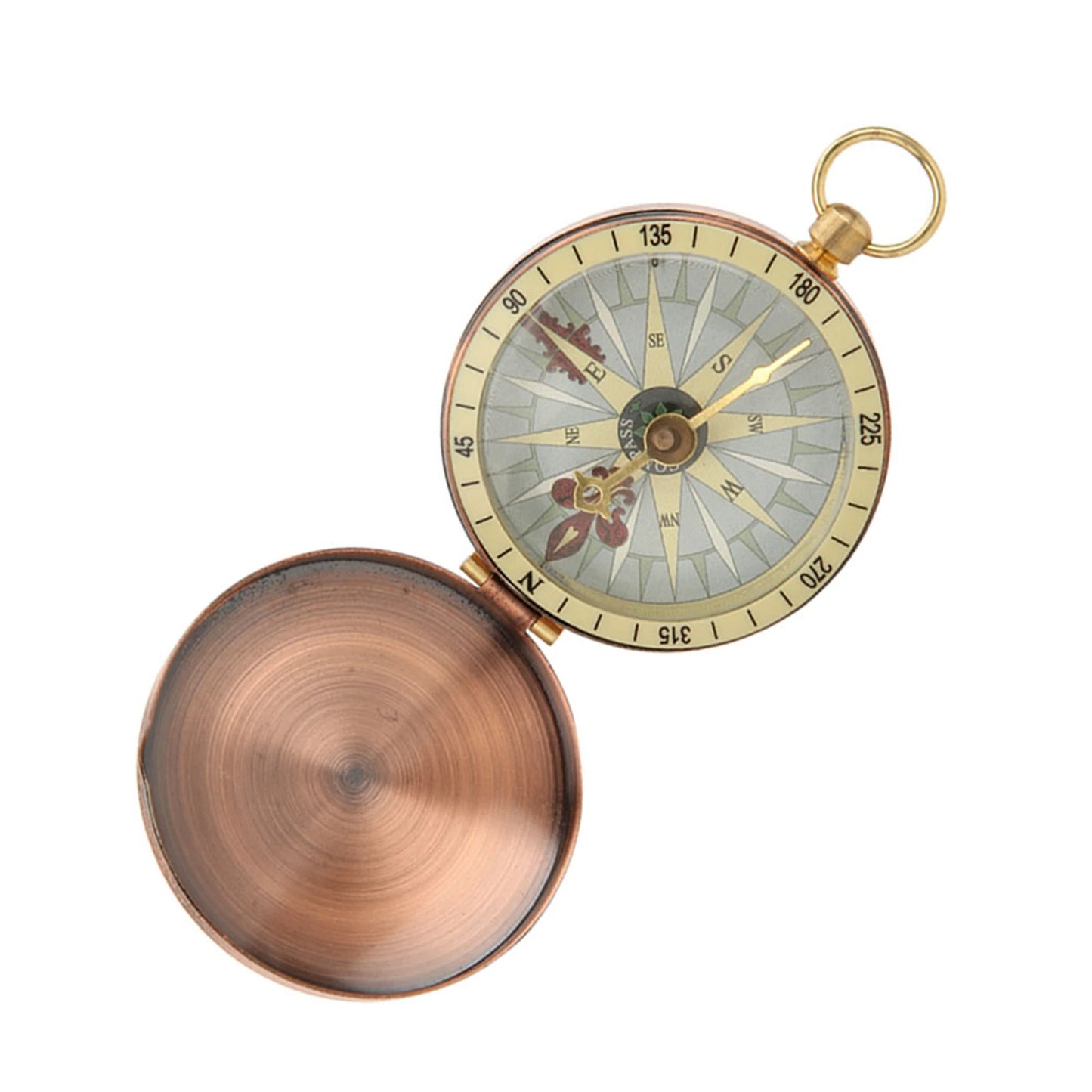 Vintage Retro Metal Copper Compass