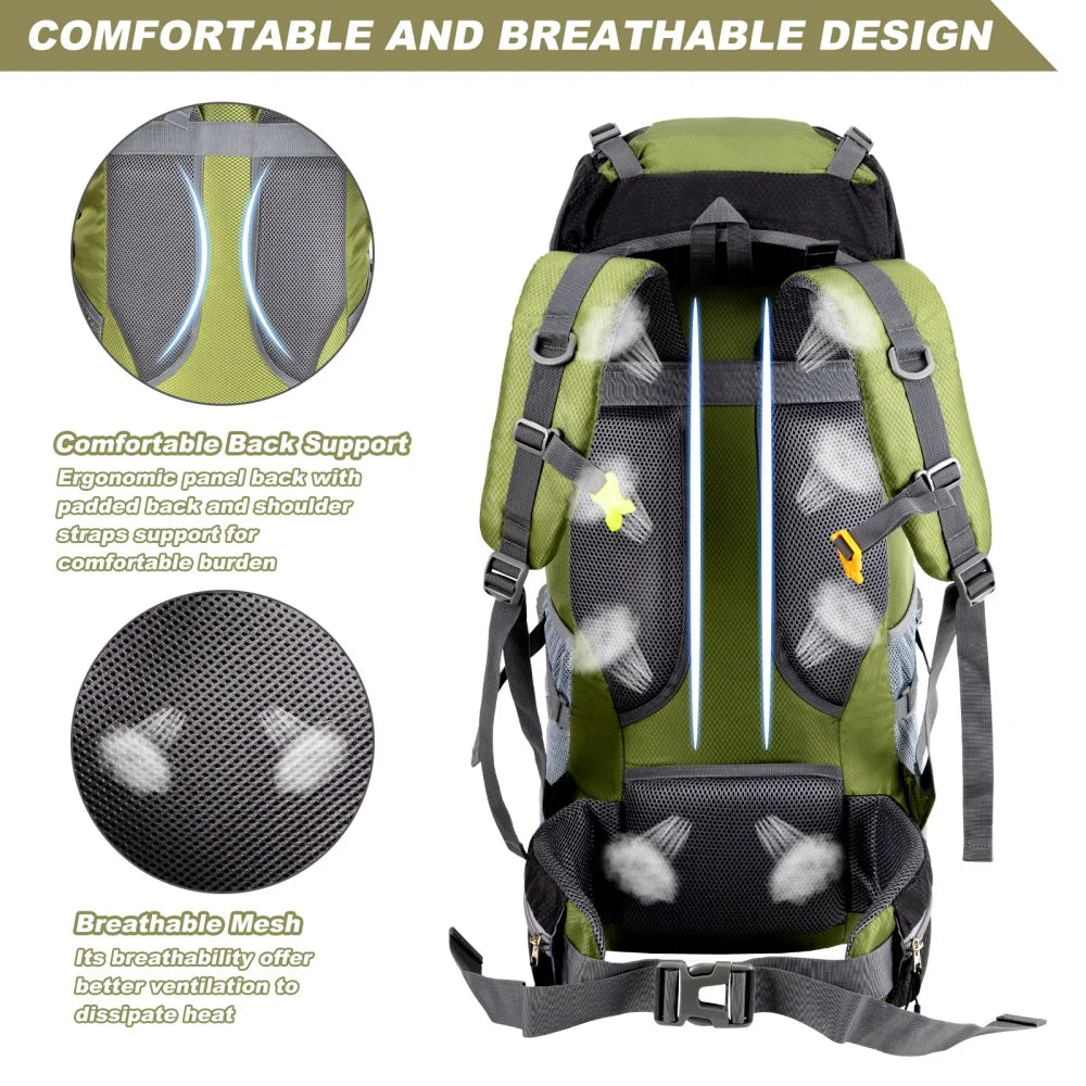 Night Cat Hiking Backpack – Lightweight Packable Pack with Rain Cover, No Frame