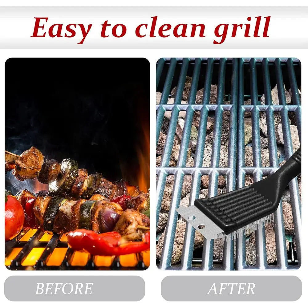 2 Pcs 8 Inch BBQ Grill Brush and Scraper