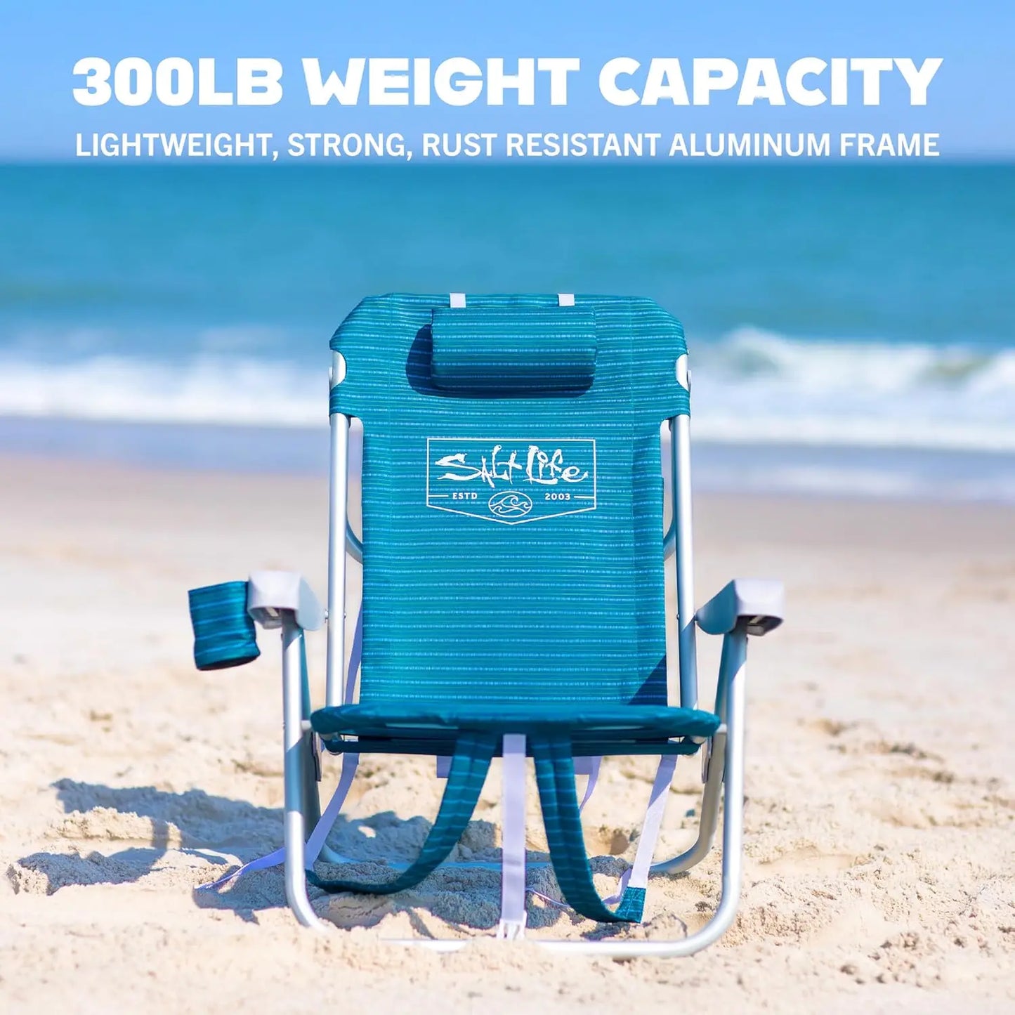 2pk 5-Position Folding Backpack Beach Chair 300lb Camping Portable Striped Custom