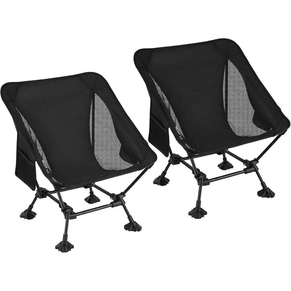 Ultralight Folding Camping Chairs – Compact Collapsible Beach Seats with Anti-Sinking Feet, 2-Pack