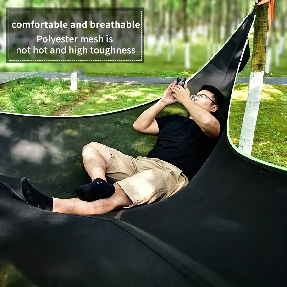 Heavy-Duty Triangle Hammock, 440 LBS Capacity, With Storage Bag