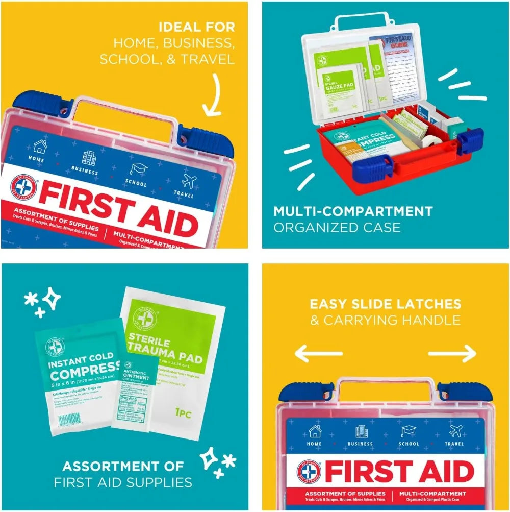 180-Piece First Aid Kit – Clean, Treat & Protect Minor Injuries