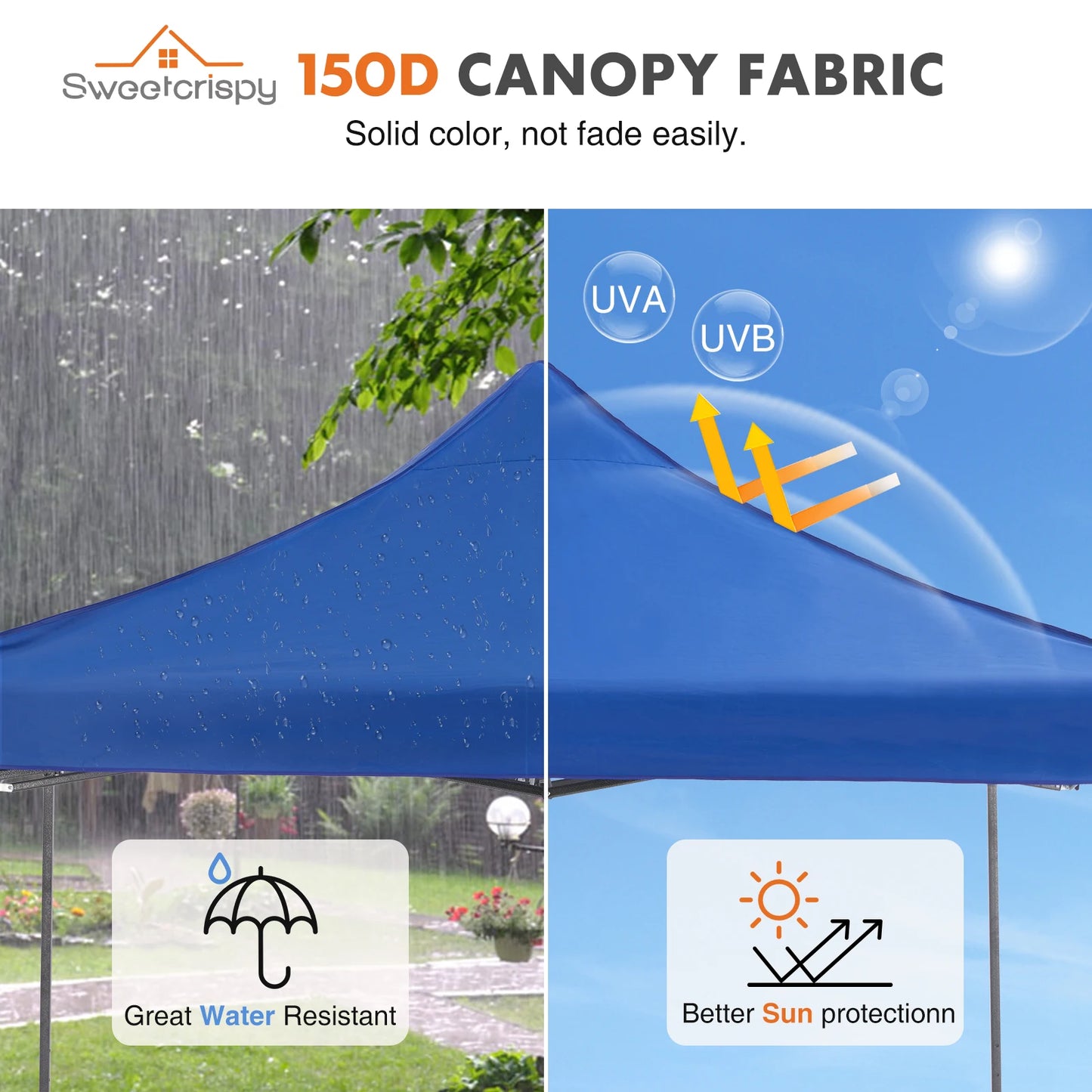 JHK 10x10ft Pop Up Outdoor Canopy Tent Easy Setup Shade Instant Portable Sun Shelter Canopy Tent with Sand Bags for Camping and Commercial Events