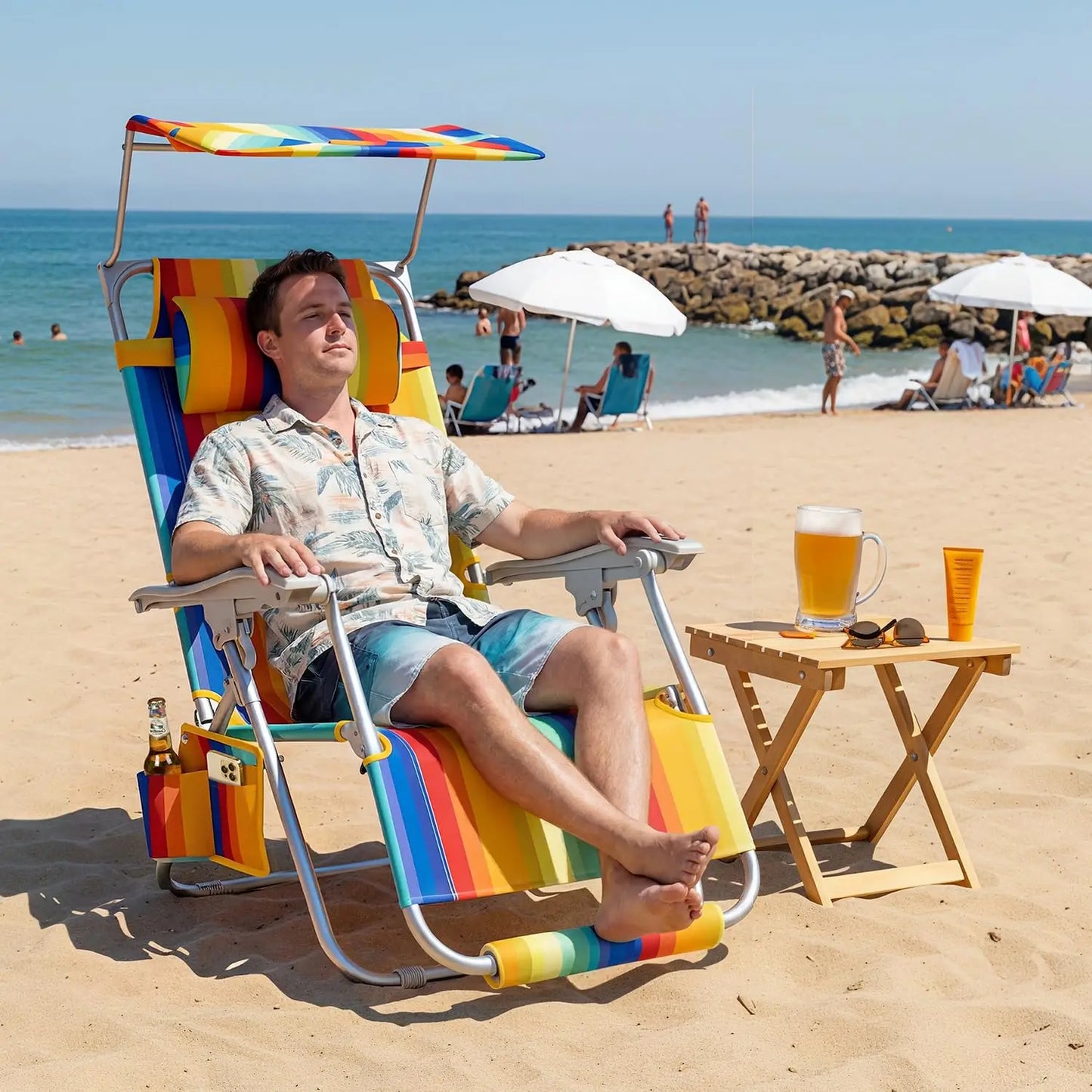 Lightweight Backpack Beach Chair, Zero Gravity Chair with Canopy