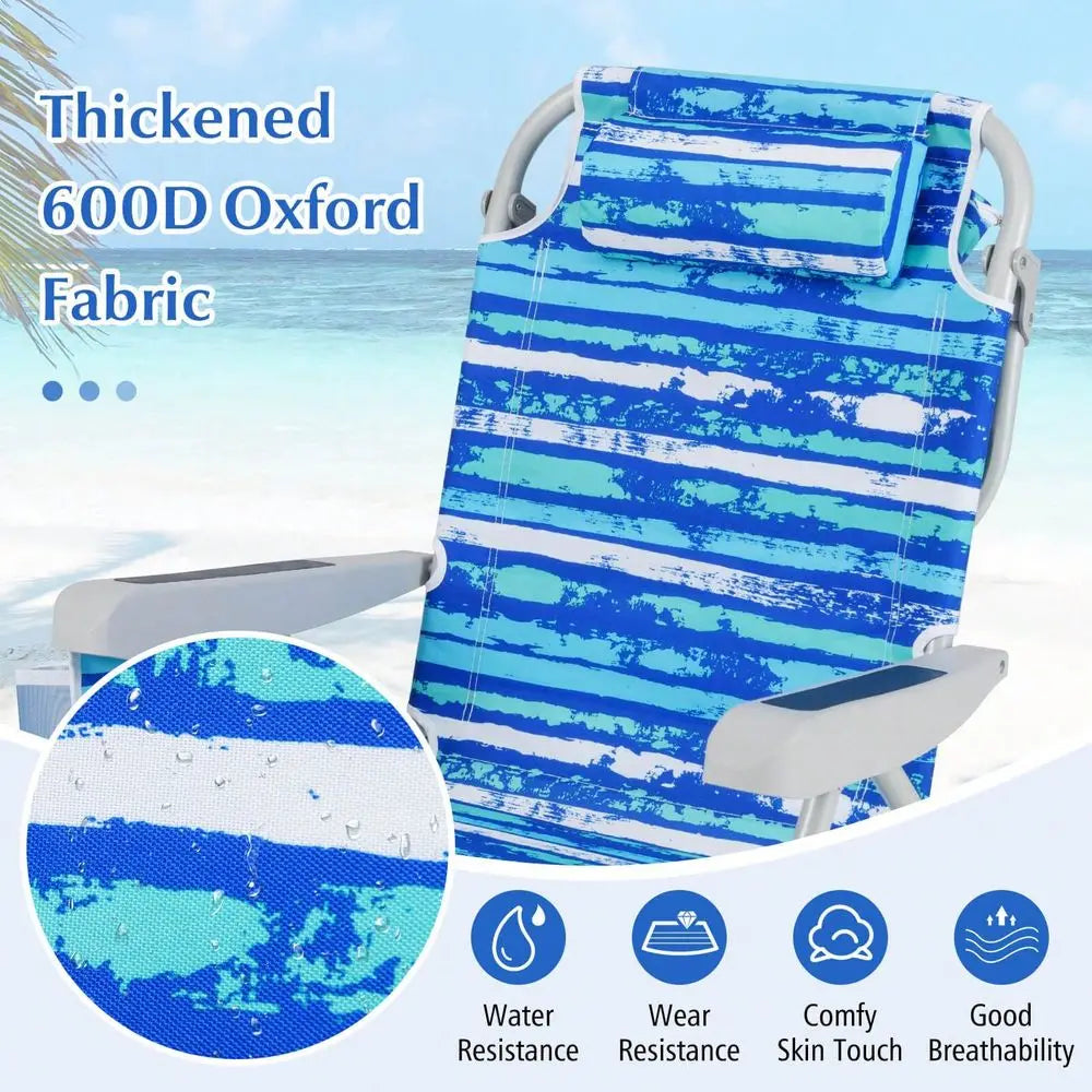 Folding Beach Chair for Adults | Lightweight Aluminum Chair with Storage Bag