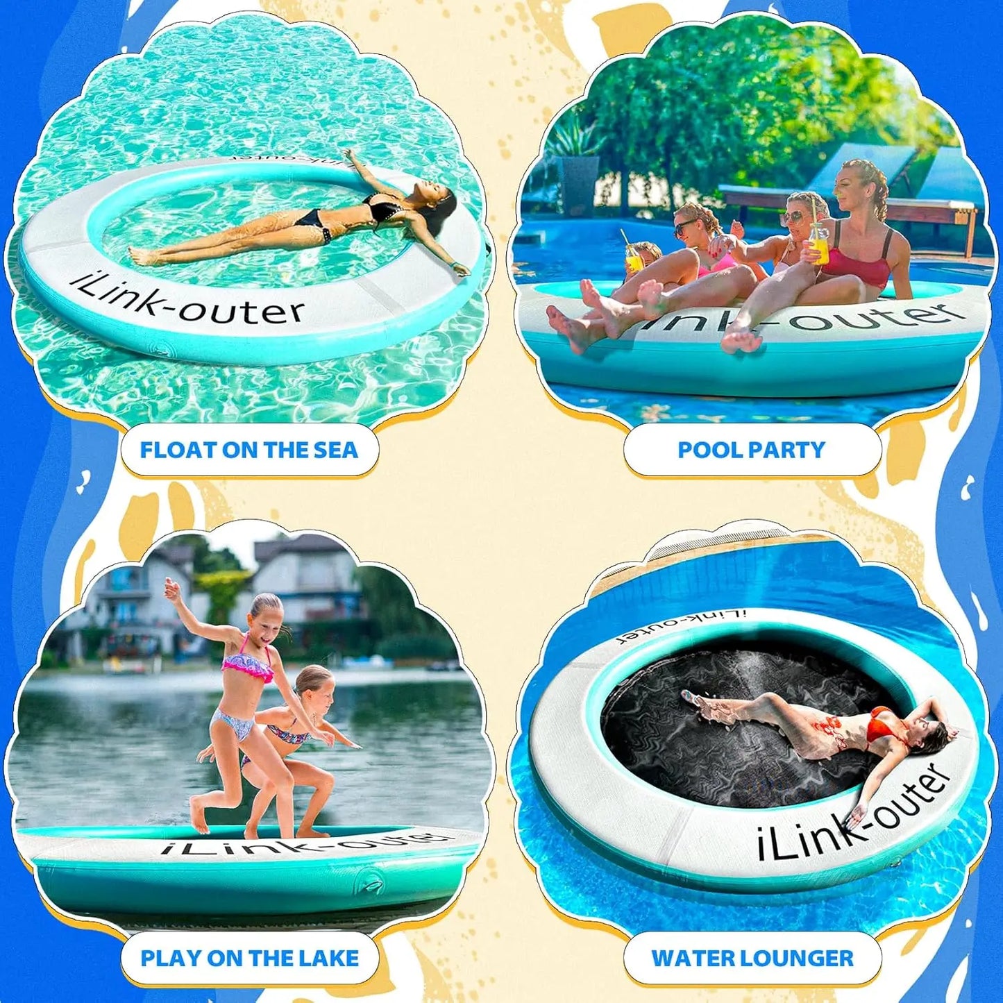 Round Floating Ring – Inflatable Water Hammock for Pool & Lake