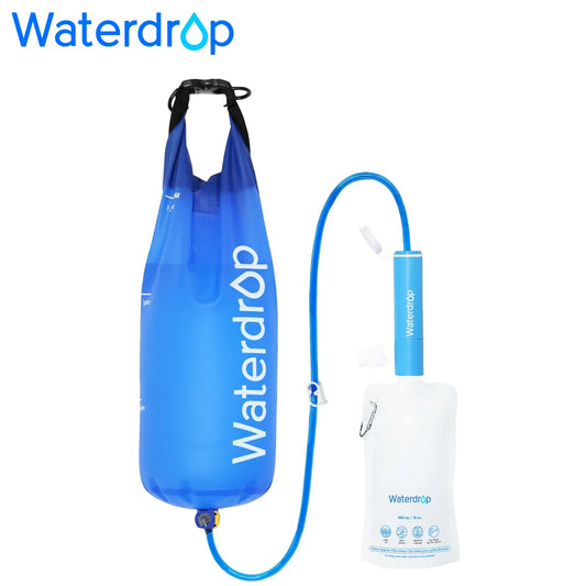 Waterdrop Gravity Water Filter Straw — 5-Stage Filtration, 1.5 Gal Bag for Camping & Emergency Prep