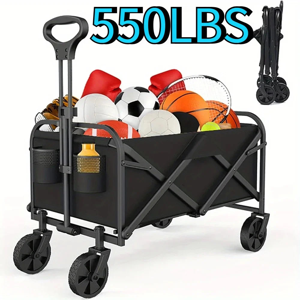 Foldable Beach Wagon with All-Terrain Wheels