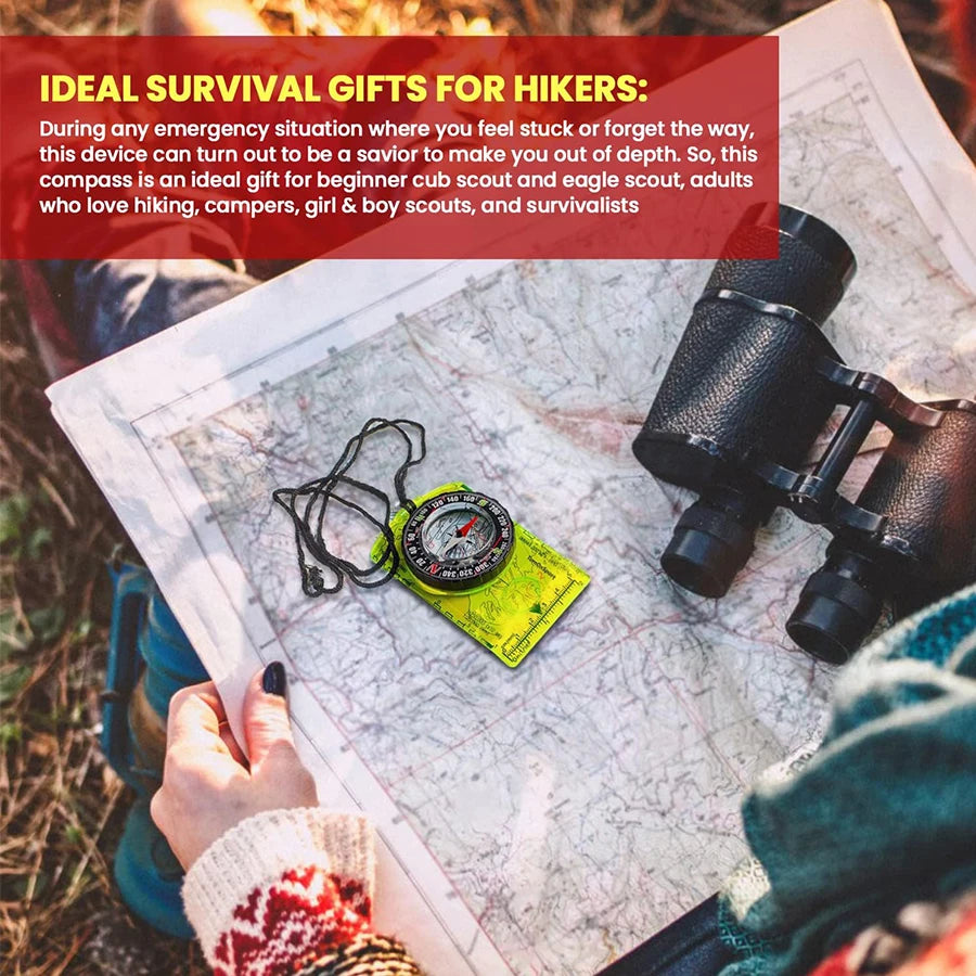Professional Waterproof Camping Compass – Aluminum Navigation Compass for Hiking & Survival