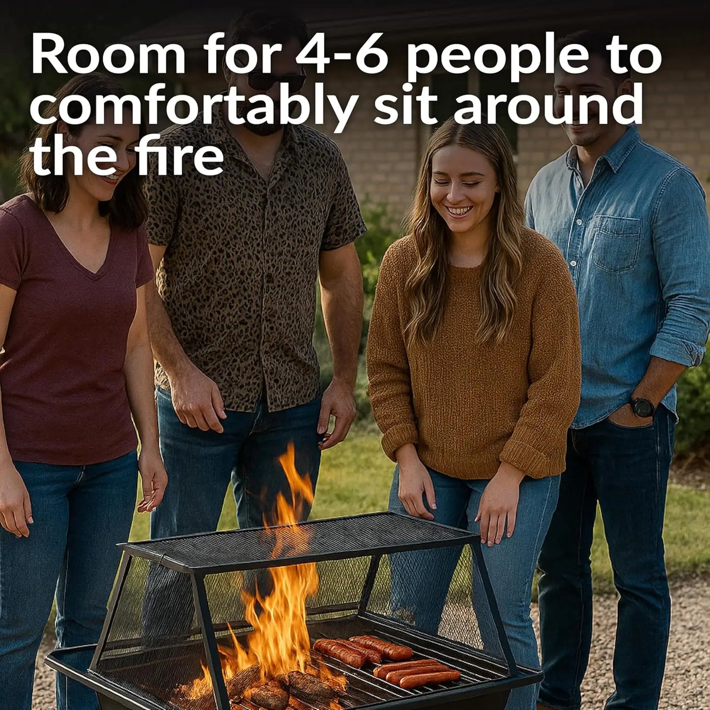 36-Inch Northland Steel Outdoor Fire Pit with Cooking Grate, Spark Screen, Cover, and Poker
