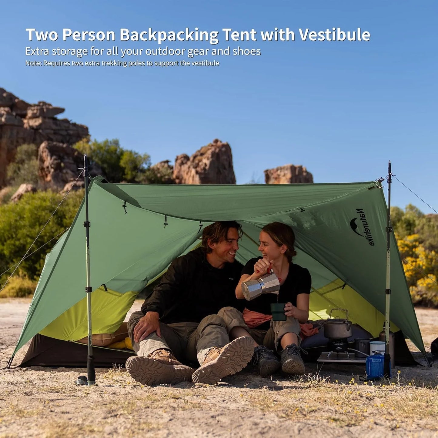 Camping Tent 2-3 Person 210T Polyester 3 Season Tent