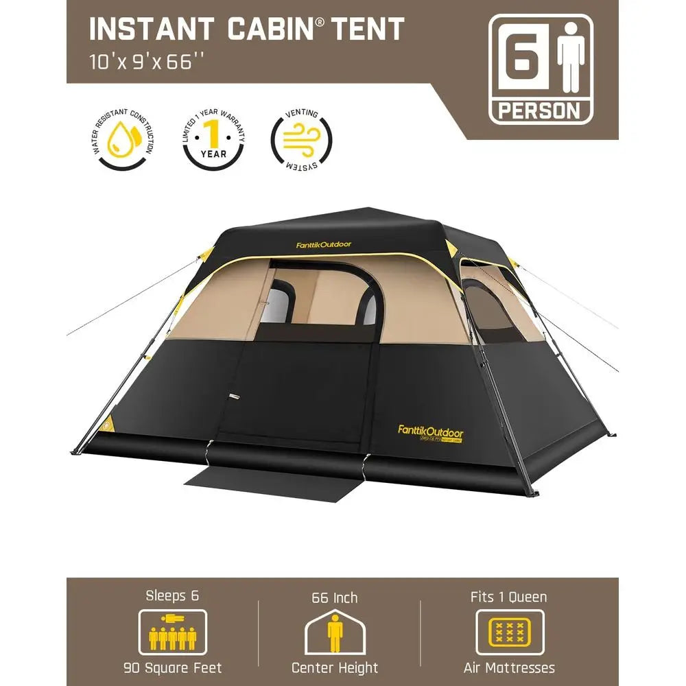 4-10 Person Cabin Tent with Waterproof & Windproof Features