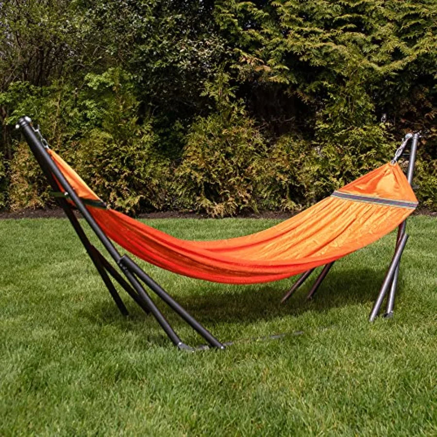 Hammock with Collapsible Steel Stand 450 LB Capacity and Carrying Case