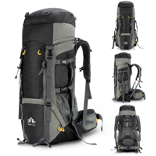 Night Cat 70L / 90L Hiking Backpack with Internal Frame – Waterproof & Lightweight