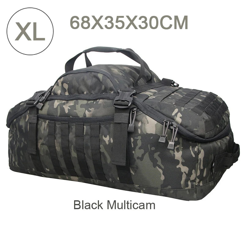 3-Way Tactical Duffel Backpack – 30L / 45L / 80L MOLLE Bag