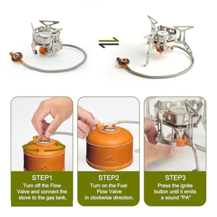 Stainless Steel Camping Cookware Kit – Complete Hiking Mess Kit with Tableware