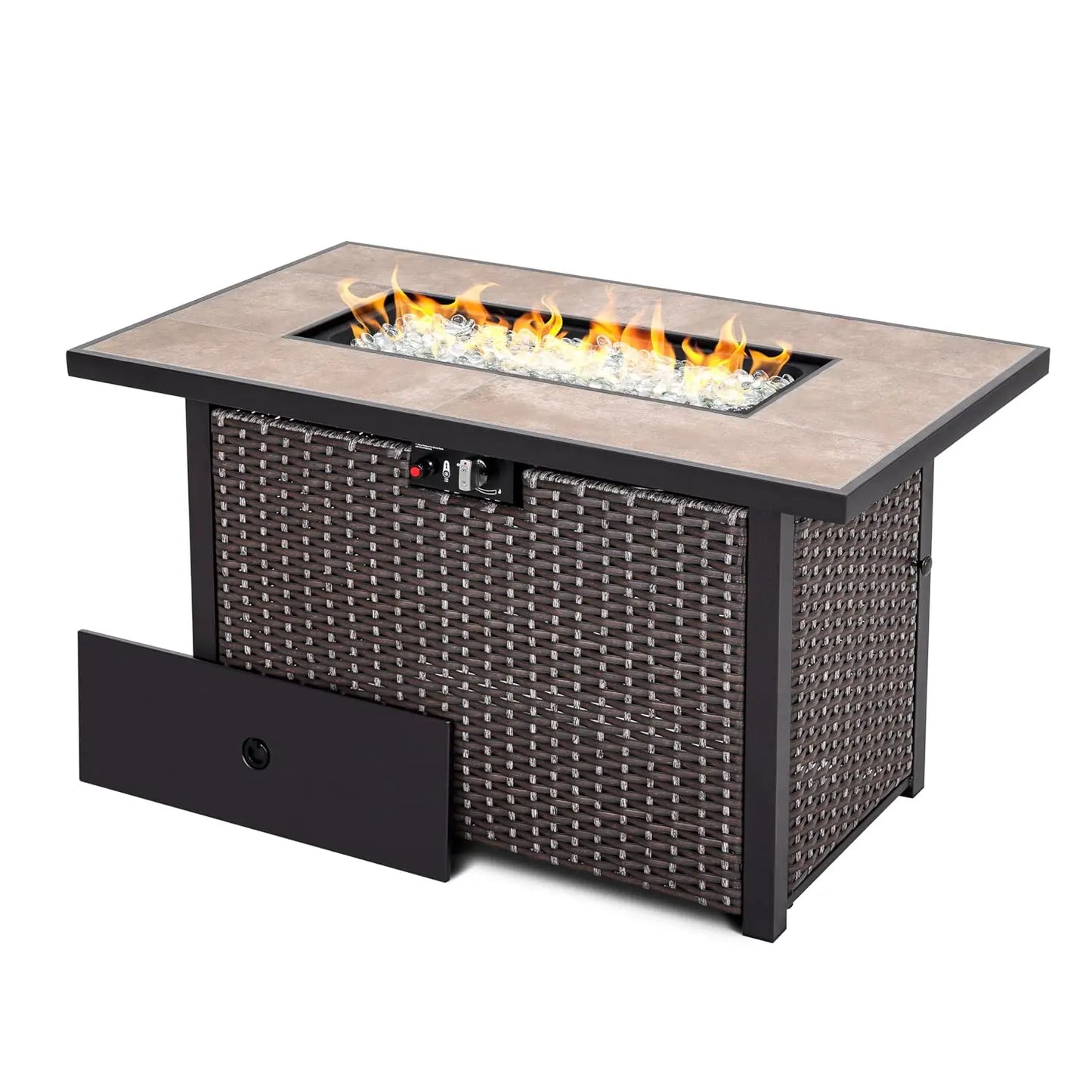 43" Propane Fire Pit Table 50,000 BTU | CSA Certified Outdoor Gas Fire Pit with Lid
