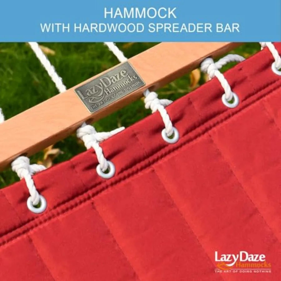 12 FT Double Quilted Hammock – Spreader Bar, Detachable Pillow & 450 lb Capacity