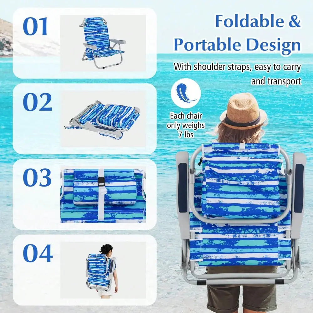 Folding Beach Chair for Adults | Lightweight Aluminum Chair with Storage Bag
