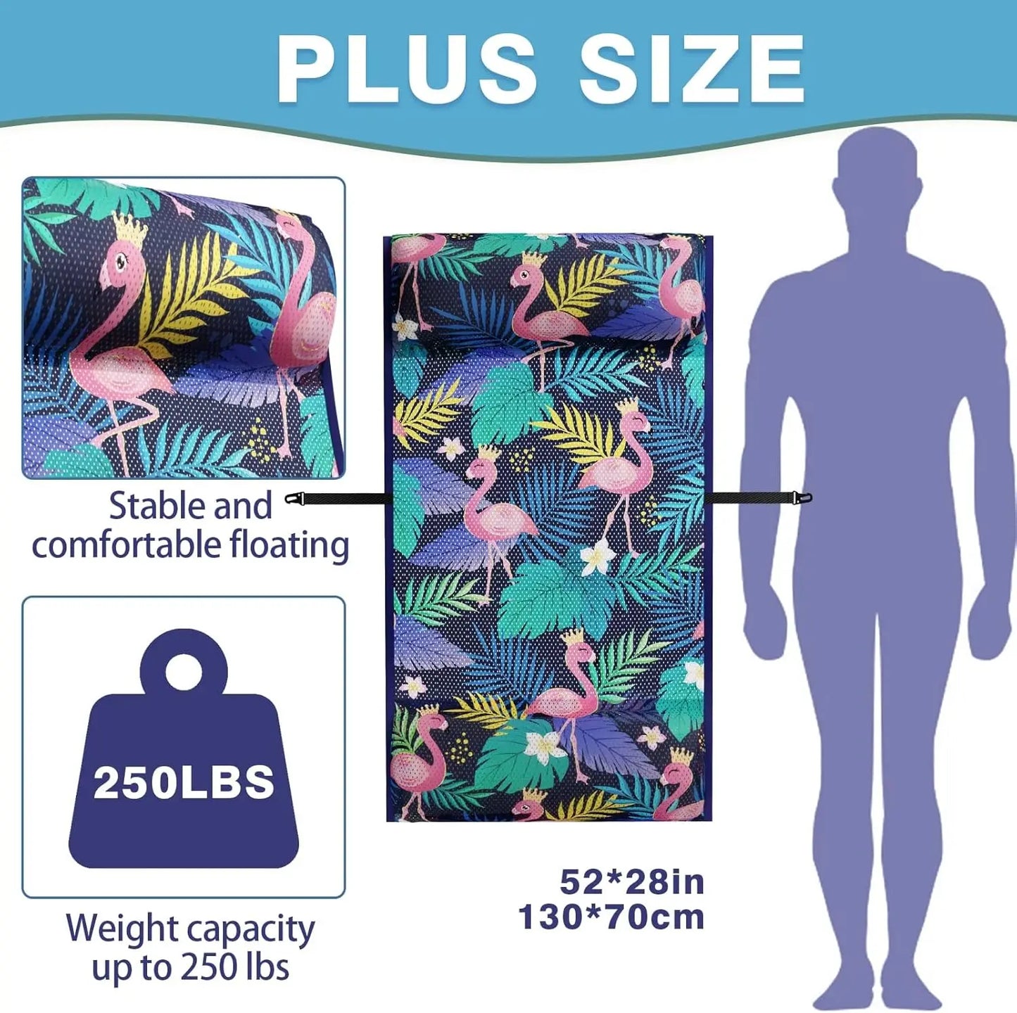 4-in-1 Fabric Water Raft, 52"x28" 250 lbs