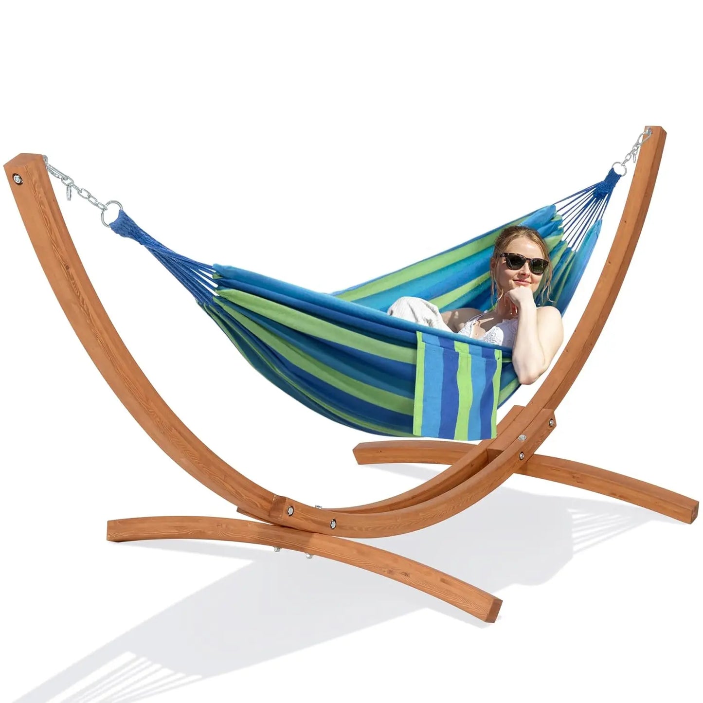10 FT Wooden Stand Hammock, 475lbs Capacity