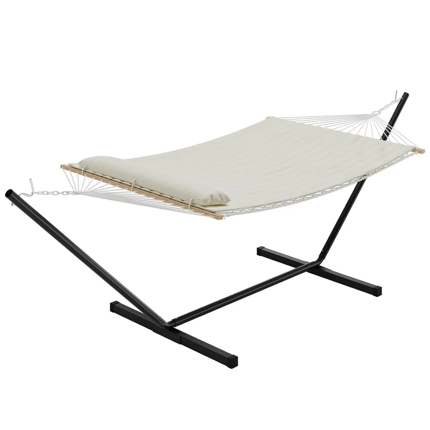 Double Hammock with Stand & Pillow, 450lbs Capacity