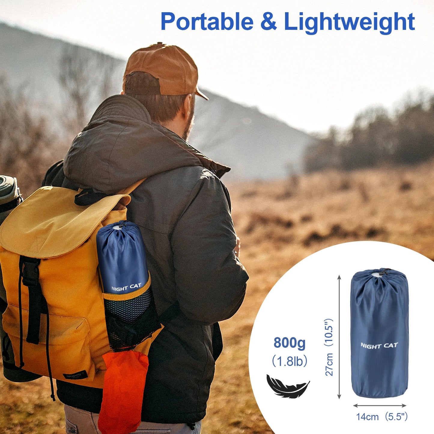 Waterproof Ultralight Inflatable Sleeping Pad — TPU Air Mat with Pillow & Built-In Pump