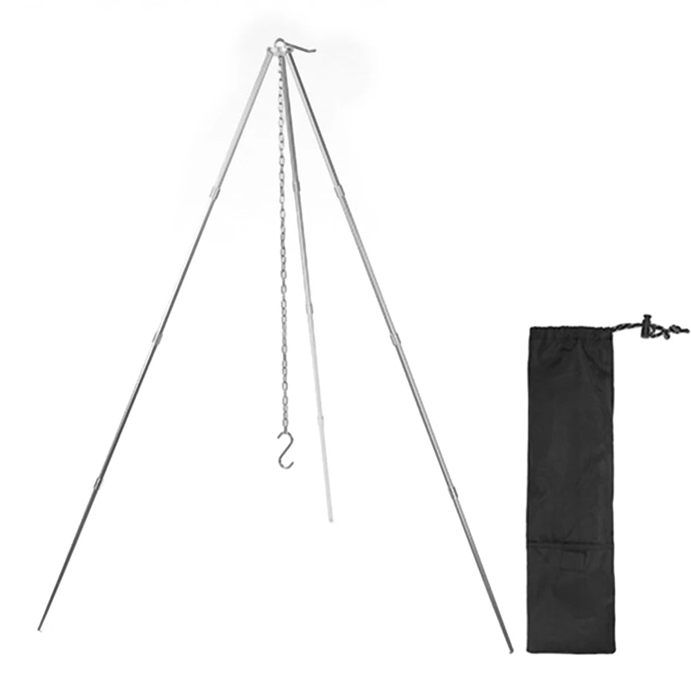 Camping Tripod, Cooking Pot Frame, Stainless Steel Chain