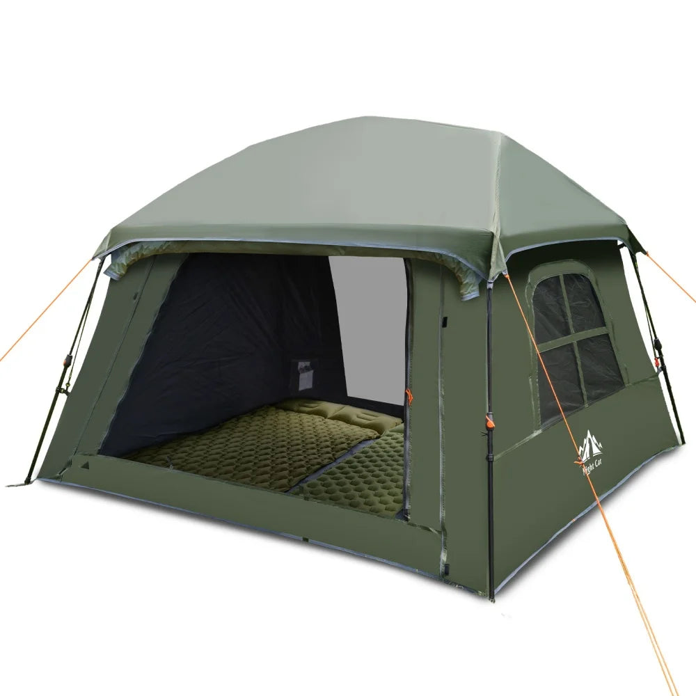 Night Cat 4-Person Pop Up Camping Tent – Blackout Cabin Tent with Vestibule & Rainfly