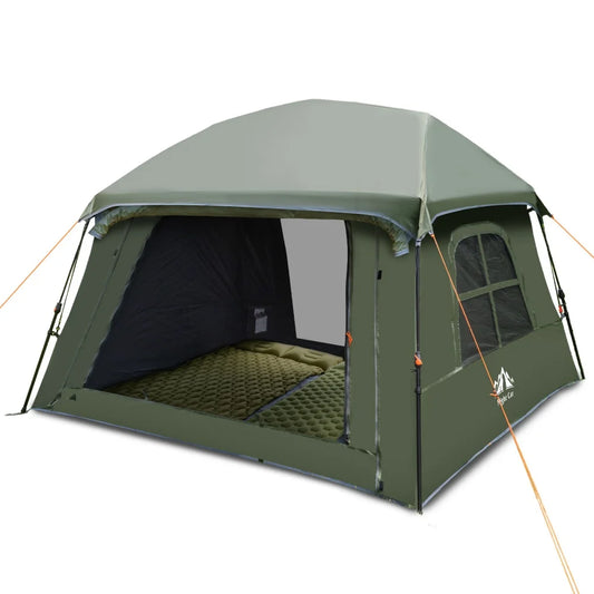 Night Cat 4-Person Pop Up Camping Tent – Blackout Cabin Tent with Vestibule & Rainfly
