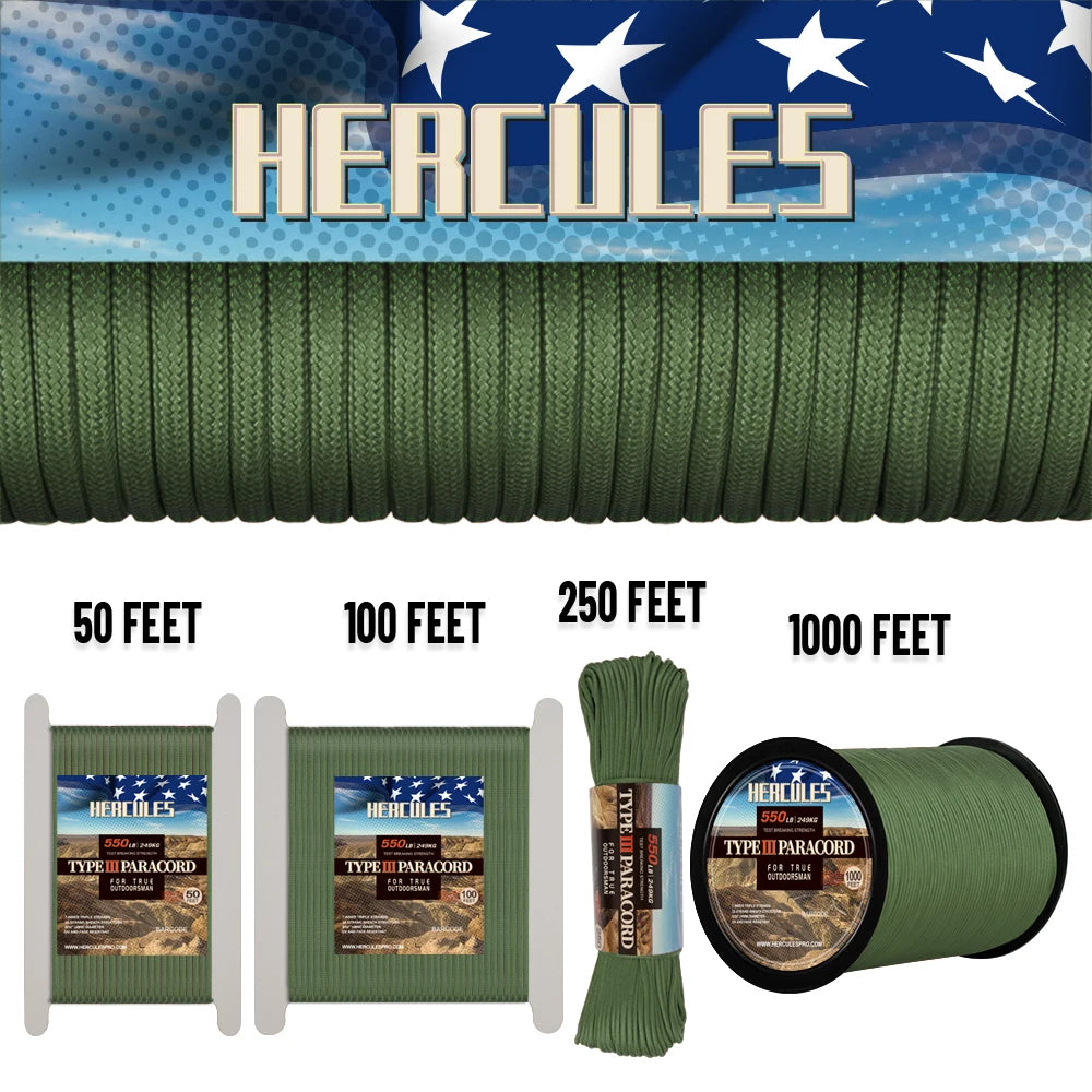 550 Paracord Rope | 7-Core | 4mm | 100ft–1000ft | Camping, Survival & Tent Rigging