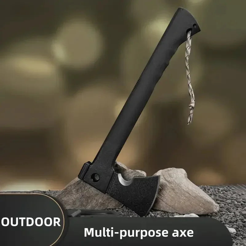 Camping Hand Axe With Nested Serrated Wood Saw Knife And Magnesium Fire Starter Tool
