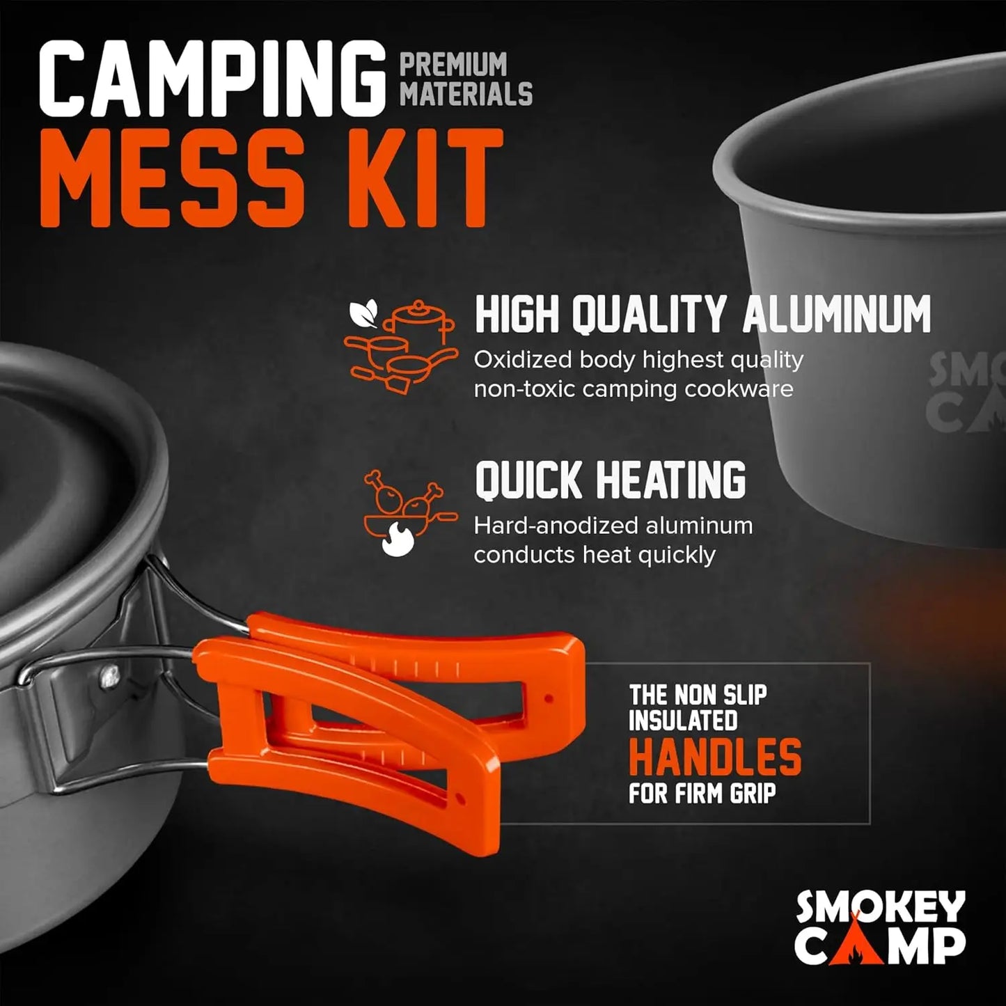 Camping Cookware MKit Set with Stove – All-in-One Non-Stick Backpacking Kit