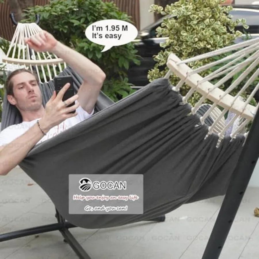 Extra Large 2-Person Cotton Canvas Hammock – 500 lb Capacity