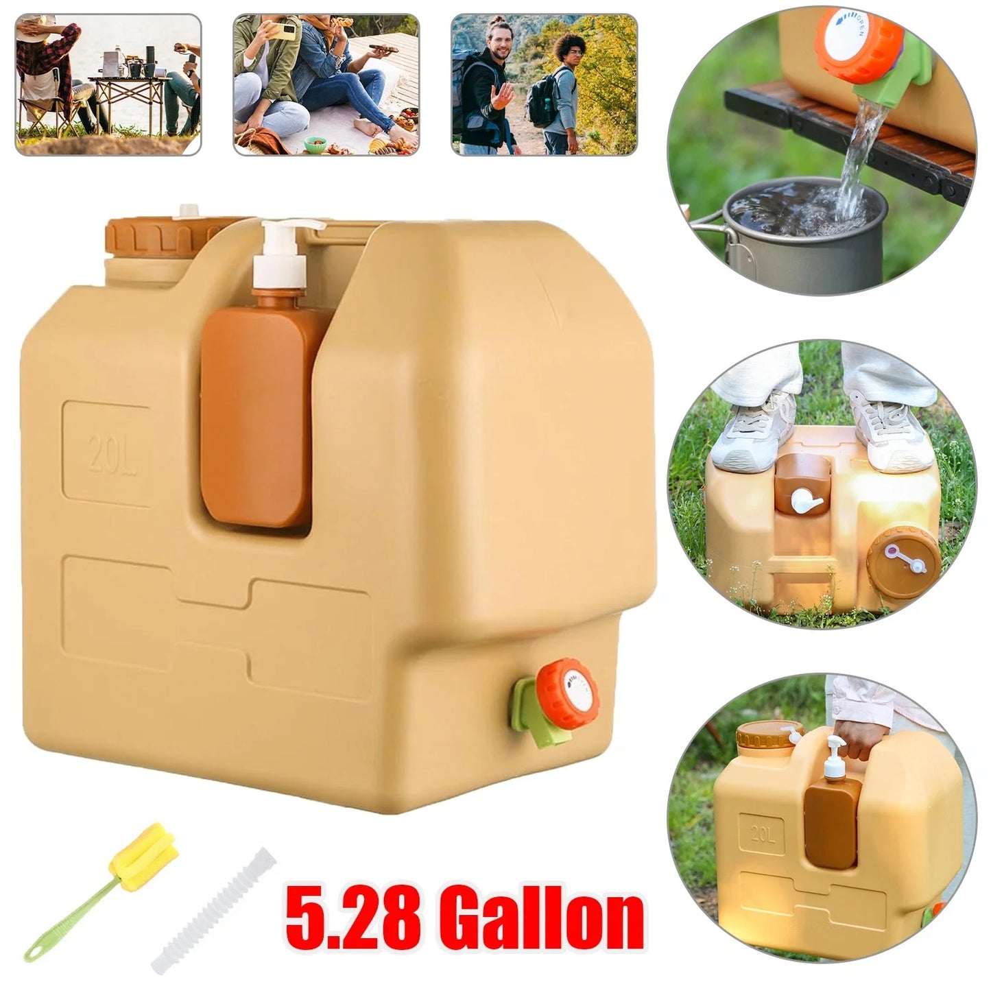 20L Camping Water Container with Spigot
