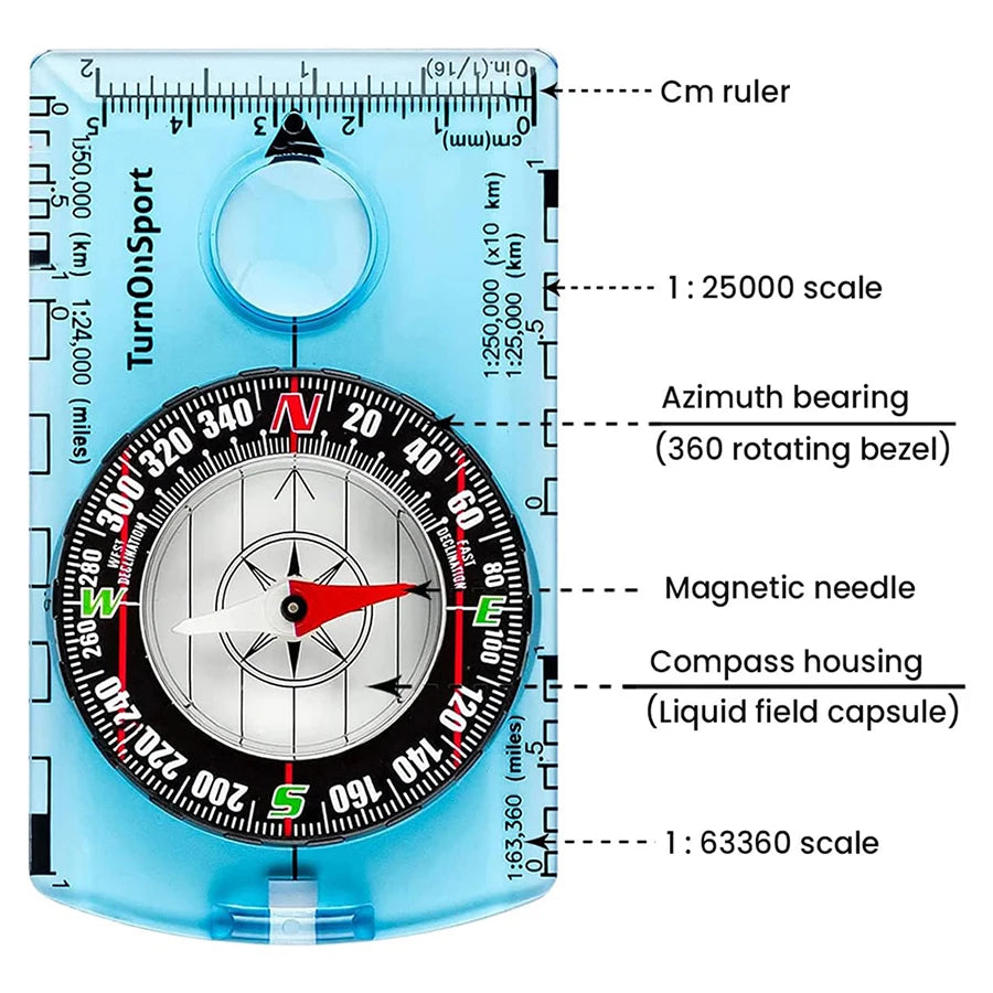 Professional Waterproof Camping Compass – Aluminum Navigation Compass for Hiking & Survival