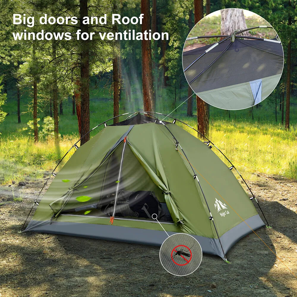 Night Cat Upgraded Backpacking Tent 1–2 Person – Lightweight, Waterproof, Easy Clip Setup